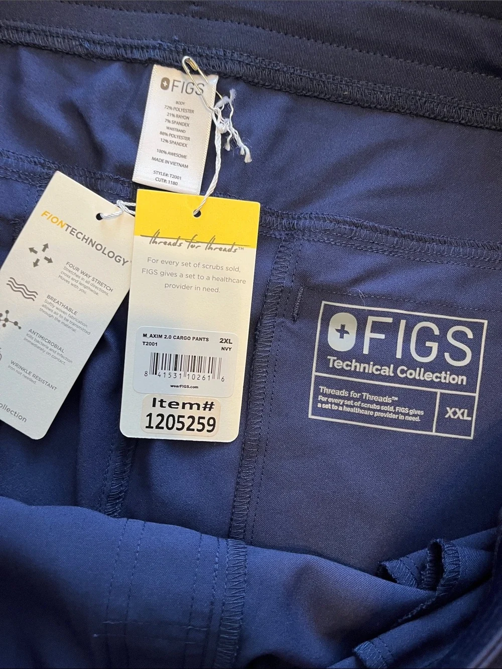 Figs Navy Medical Scrub Top & Pants